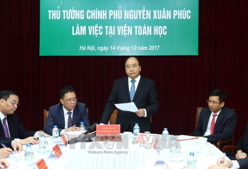Le Premier ministre travaille avec des responsables de l’Institut de mathematiques du Vietnam hinh anh 1