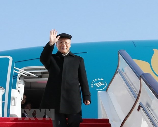 Le leader du PCV Nguyen Phu Trong part pour une visite officielle en France hinh anh 1