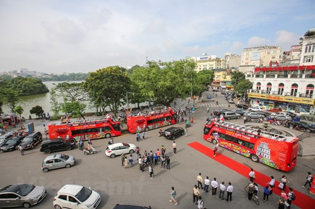 La capitale Hanoi en bus a imperiale a toit ouvert hinh anh 1