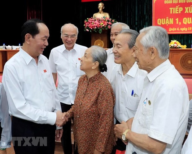 Le president Tran Dai Quang rencontre des electeurs de Ho Chi Minh-Ville hinh anh 1