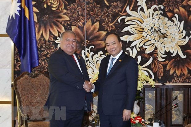Le Premier ministre rencontre le president de la Republique de Nauru a Da Nang hinh anh 1