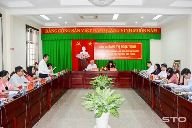La vice-presidente Dang Thi Ngoc Thinh en visite de travail a Soc Trang hinh anh 1