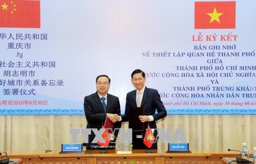 Ho Chi Minh-Villet et Chongqing (Chine) etablissent des relations amicales hinh anh 1