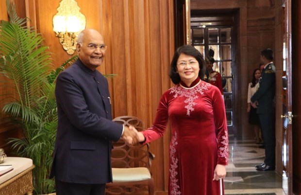 La vice-presidente Dang Thi Ngoc Thinh rencontre le president indien hinh anh 1