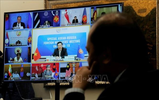 COVID-19: visioconference speciale des ministres des Affaires etrangeres ASEAN-Russie hinh anh 1