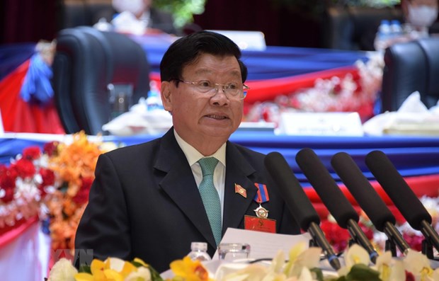 Felicitations au secretaire general du Comite central du Parti populaire revolutionnaire lao hinh anh 1