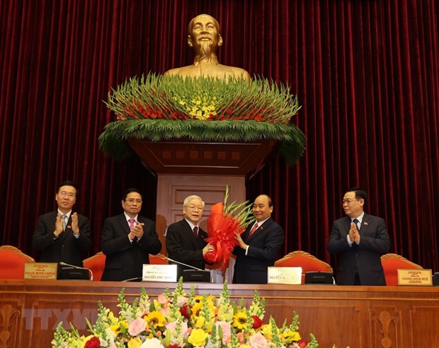 Nguyen Phu Trong reelu Secretaire general du Comite central du Parti hinh anh 1