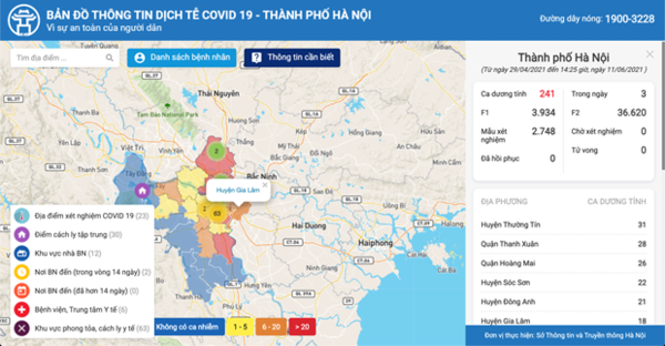 Hanoi lance une carte epidemiologique du COVID-19 hinh anh 1