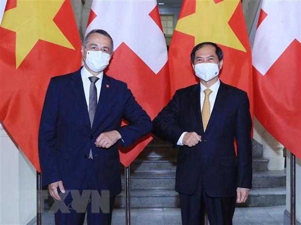 Entretien entre les chefs de la diplomatie Vietnam-Suisse hinh anh 1
