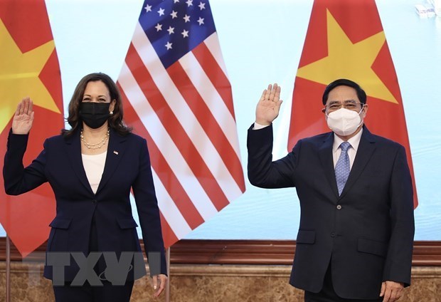 Le PM Pham Minh Chinh recoit la vice-presidente americaine Kamala Harris hinh anh 1