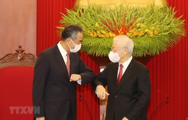 Le leader du PCV recoit le ministre chinois des Affaires etrangeres hinh anh 1