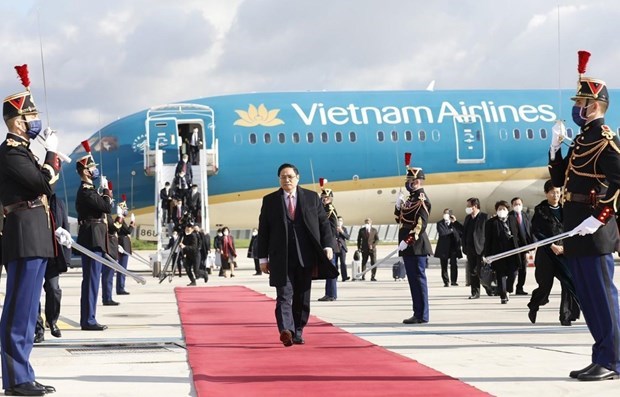 Le Premier ministre Pham Minh Chinh entame sa visite officielle en France hinh anh 1