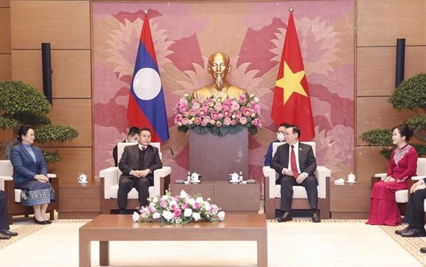 Entretien entre les presidents des Assemblees nationales du Vietnam et du Laos hinh anh 1