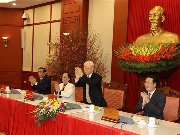 Nguyen Phu Trong rencontre des delegues du 6e Congres national de l'Association des personnes agees hinh anh 1