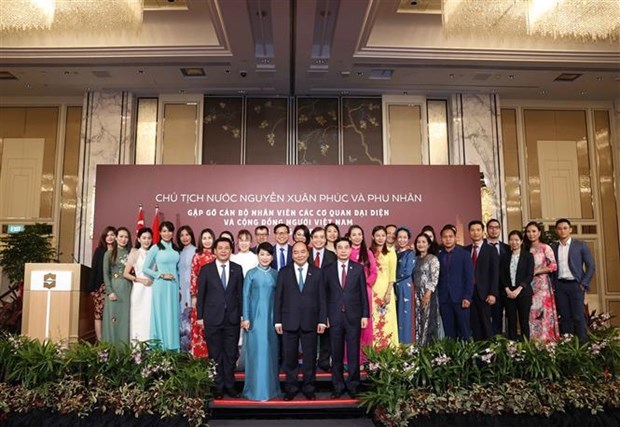 Le president vietnamien recoit des societes financieres et energetiques singapouriennes hinh anh 2