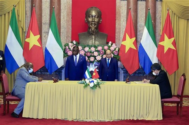 Vietnam-Sierra Leone: les presidents discutent des mesures a booster les liens economiques hinh anh 3