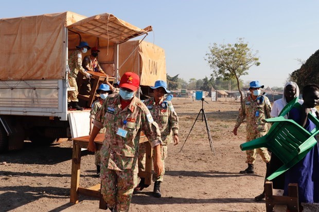 Les Casques bleus vietnamiens en coordination civilo-militaire au Soudan du Sud hinh anh 1