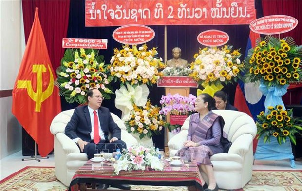 Ho Chi Minh-Ville felicite les diplomates lao pour le Boun Pimay hinh anh 1