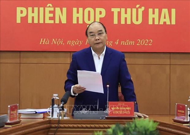 Le president Nguyen Xuan Phuc preside une reunion sur l’edification de l’Etat de droit socialiste hinh anh 1