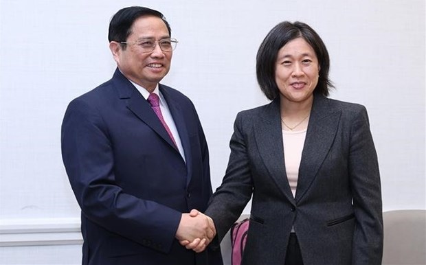 Le PM Pham Minh Chinh rencontre la representante au Commerce des Etats‑Unis hinh anh 1