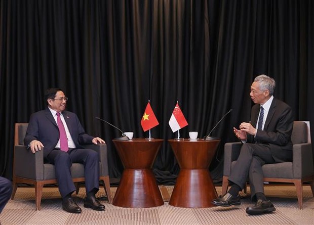 Le PM Pham Minh Chinh rencontre son homologue singapourien aux Etats-Unis hinh anh 1