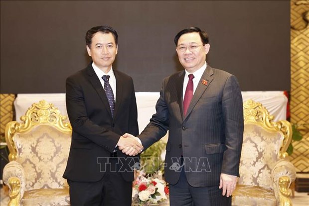 Le president de l’Assemblee nationale du Vietnam recoit le president de l’Audit d’Etat du Laos hinh anh 1