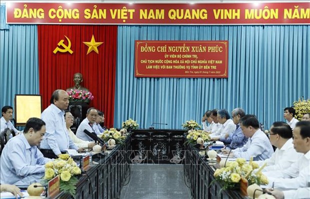 Le president Nguyen Xuan Phuc exhorte Ben Tre a devenir une province developpee en 2030 hinh anh 1