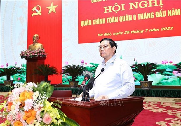 Le PM Pham Minh Chinh assiste a la conference de la Commission militaire centrale hinh anh 1
