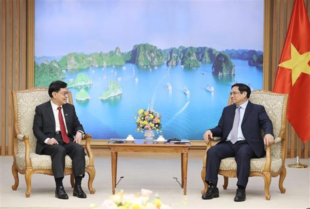 Le PM Pham Minh Chinh recoit le vice-PM singapourien Heng Swee Keat hinh anh 1
