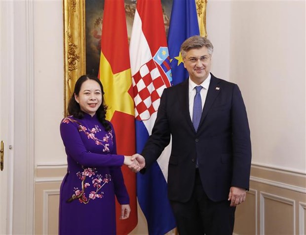 La vice-presidente vietnamienne s’entretient avec le Premier ministre croate hinh anh 1