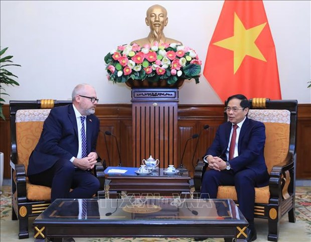 Le ministre vietnamien des AE recoit le ministre australien du Commerce et de la Fabrication hinh anh 1