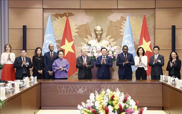 Entrevue entre le president de l’AN vietnamienne et le secretaire general de l’ONU hinh anh 1