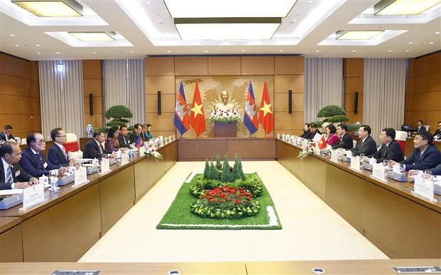 Le president de l’Assemblee nationale du Vietnam s’entretient avec le president du Senat du Cambodge hinh anh 2