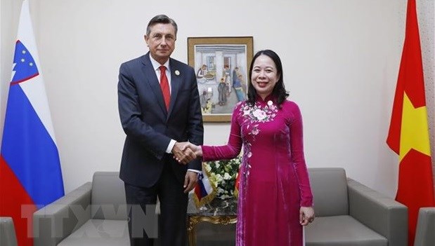 Sommet de la Francophonie : la vice-presidente Vo Thi Anh Xuan rencontre des dirigeants des pays hinh anh 2