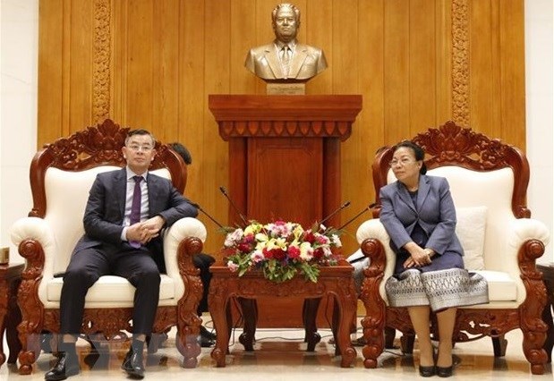 L’auditeur general d’Etat rend des visites de courtoisie a des dirigeants lao hinh anh 1