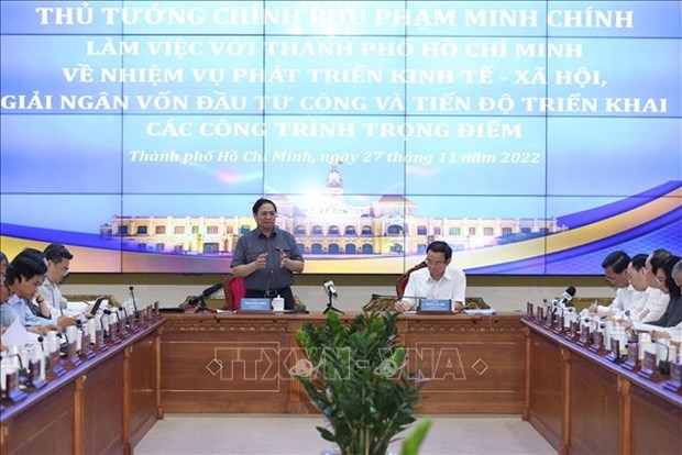 Le PM Pham Minh Chinh exhorte Ho Chi Minh-Ville a accelerer sa reprise post-pandemique hinh anh 1
