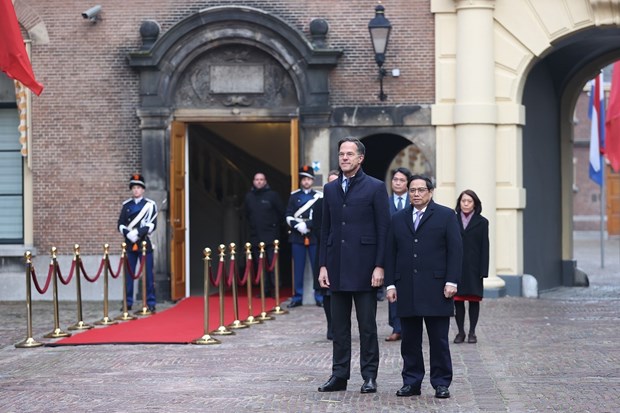 Ceremonie d’accueil officielle du Premier ministre Pham Minh Chinh aux Pays-Bas hinh anh 1
