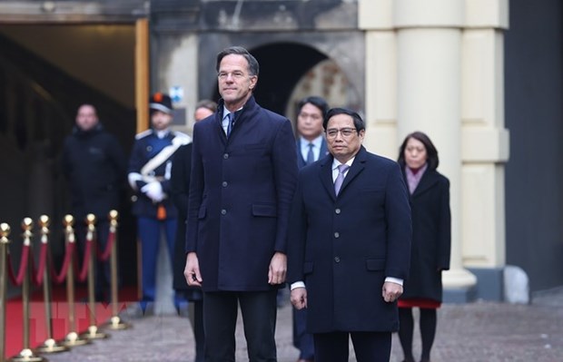 Ceremonie d’accueil officielle du Premier ministre Pham Minh Chinh aux Pays-Bas hinh anh 2