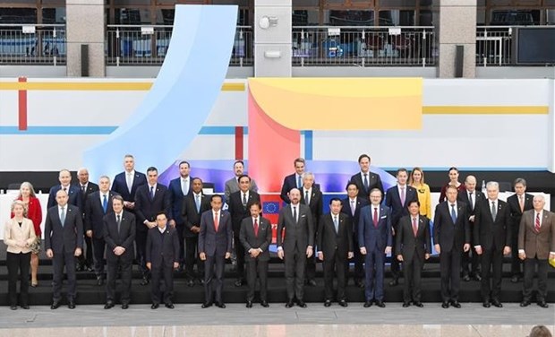 Le PM participe au Sommet celebrant le 45e anniversaire des relations ASEAN-UE hinh anh 1