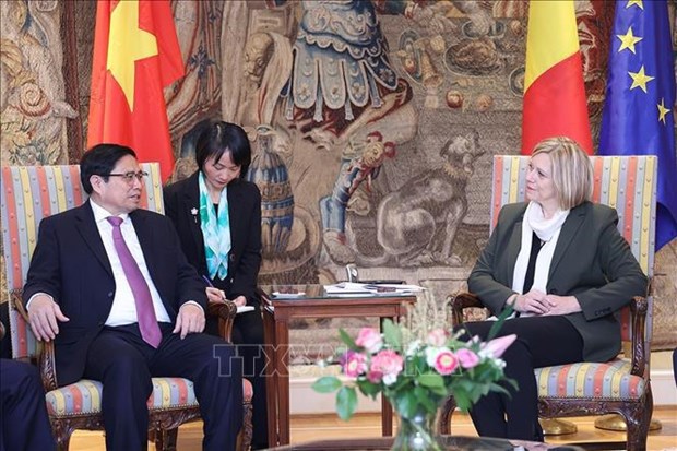 Le PM Pham Minh Chinh rencontre la presidente de la Chambre des representants de Belgique hinh anh 1
