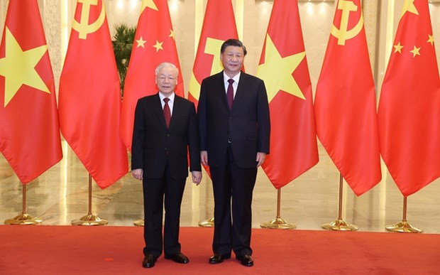 Le secretaire general et president chinois Xi Jinping remercie le secretaire general Nguyen Phu Trong hinh anh 1