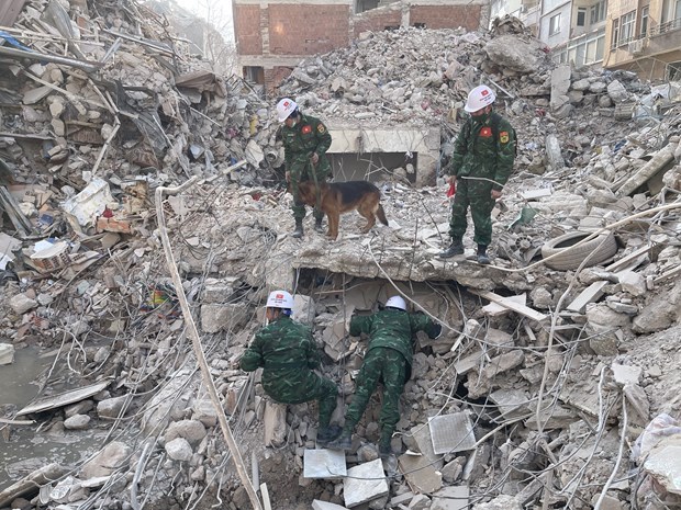 Seisme: l'equipe de l'Armee populaire du Vietnam remet des materiels de secours a la Turquie hinh anh 2