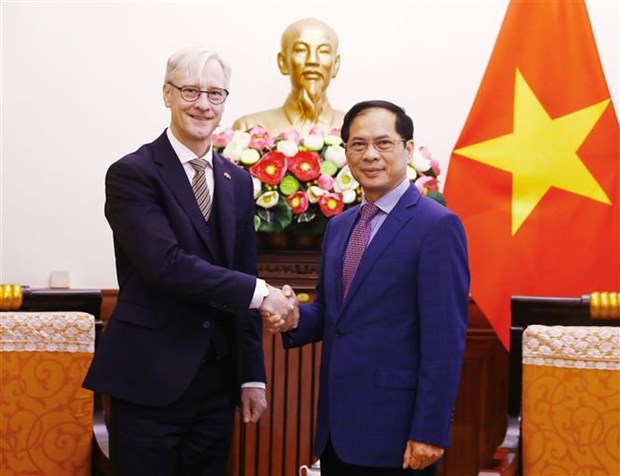 Le ministre des AE Bui Thanh Son recoit le secretaire d'Etat norvegien aux Affaires etrangeres hinh anh 1