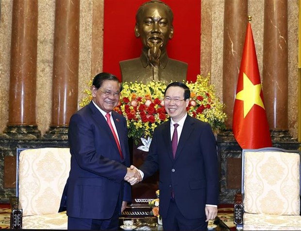 Le president Vo Van Thuong recoit le vice-Premier ministre cambodgien hinh anh 1