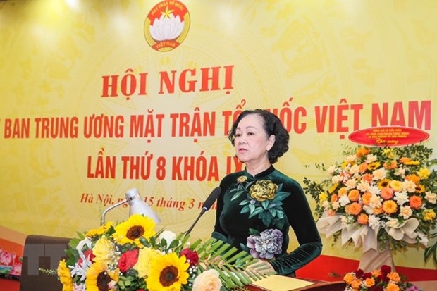 La permanente du Secretariat Truong Thi Mai souligne le role du Front de la Patrie du Vietnam hinh anh 1