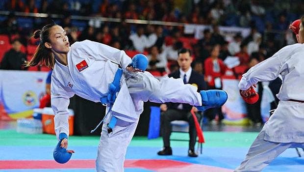 Le Vietnam remporte la premiere place aux Championnats de karate d'Asie du Sud-Est hinh anh 2