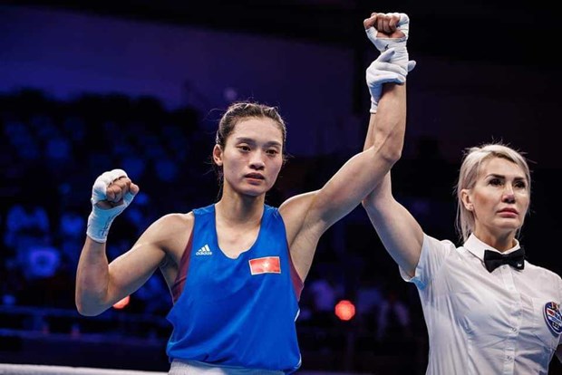 La Vietnamienne Nguyen Thi Tam en demi-finale des Championnats du monde de boxe feminine IBA 2023 hinh anh 1