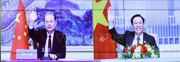 Vietnam-Chine : entretien virtuel entre les deux chefs des organes legislatifs hinh anh 3