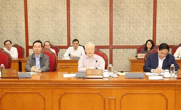Le SG Nguyen Phu Trong preside une reunion du Bureau politique et du Secretariat hinh anh 1