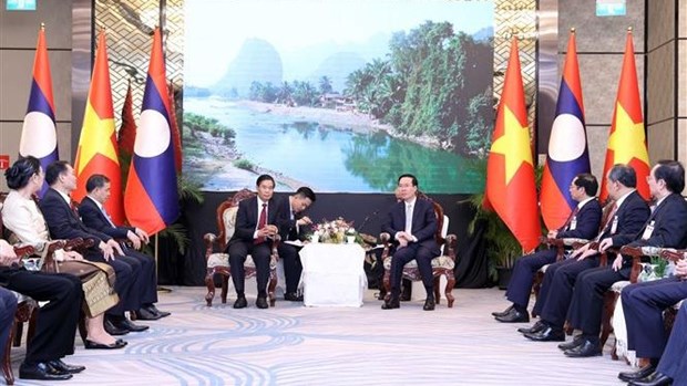 Le president Vo Van Thuong salue des relations speciales Vietnam-Laos hinh anh 1